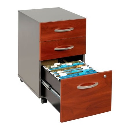 Bush Ind Bush Furniture Three Drawer File Cabinet Unassembled - Hansen Cherry - Series C WC244-53